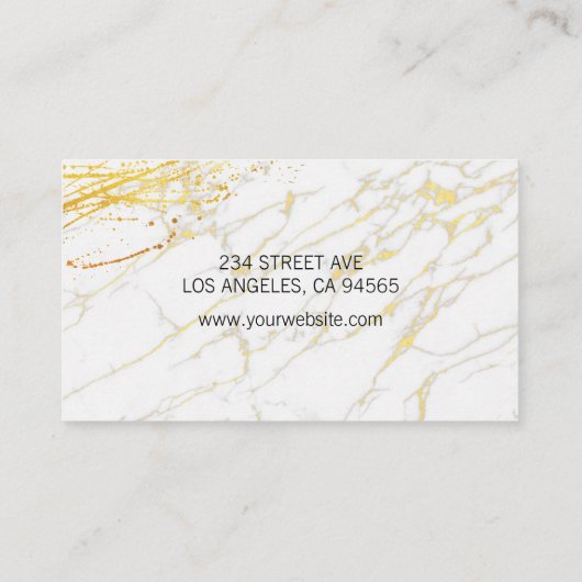 シェフナイフとウィスク |大理石金ゴールド 名刺 (裏面)