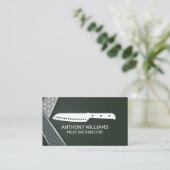 シェフナイフのアイコン | 調理背景 名刺 (スタンド正面)