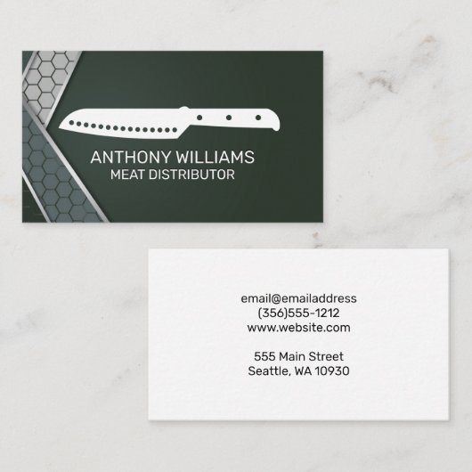 シェフナイフのアイコン | 調理背景 名刺 (正面/裏面)