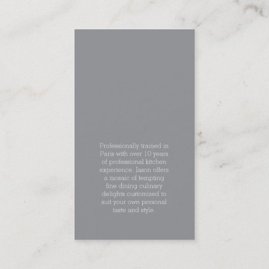 シェフナイフグラフィックケータリング名刺 名刺 (裏面)