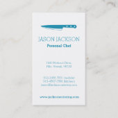 シェフナイフグラフィックティール（緑がかった色）ケータリング名刺 名刺 (正面)