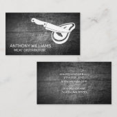 シェフナイフステーキアイコン | 引っ掻きメタル背景 名刺 (正面/裏面)