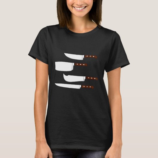 シェフナイフセット調理師包丁グルメ食品 Tシャツ (正面)
