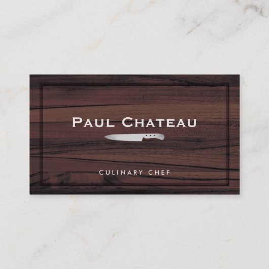 シェフナイフロゴ木切り盤 名刺 (正面)