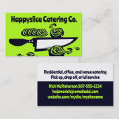 シェフナイフ切り玉ねぎシェフ料理ビズカード 名刺 (正面/裏面)