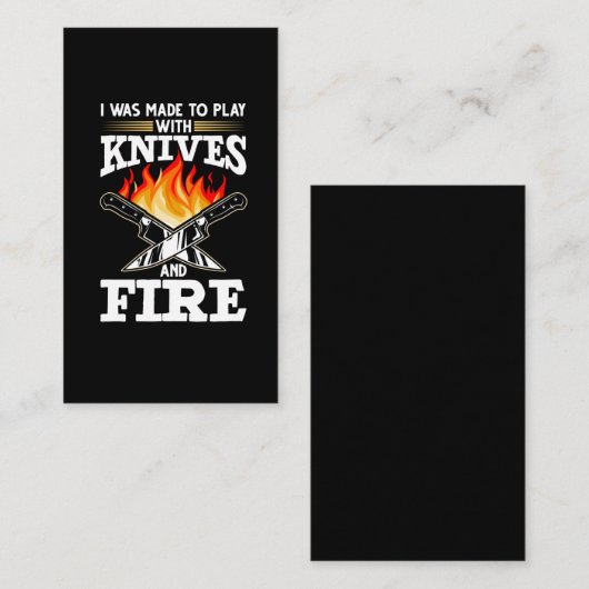 シェフナイフ料理ことわざフード愛好家 名刺 (正面/裏面)