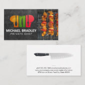 シェフナイフ |グリルに食べ物 | Chef Hat 名刺 (正面/裏面)