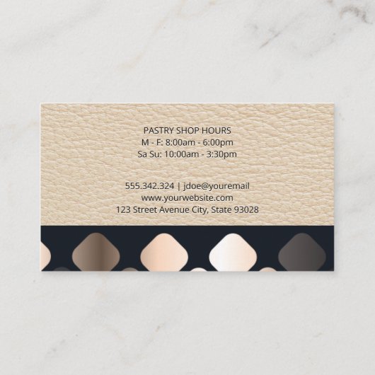 シェフナイフ |レザーメタリックパターン 名刺 (裏面)