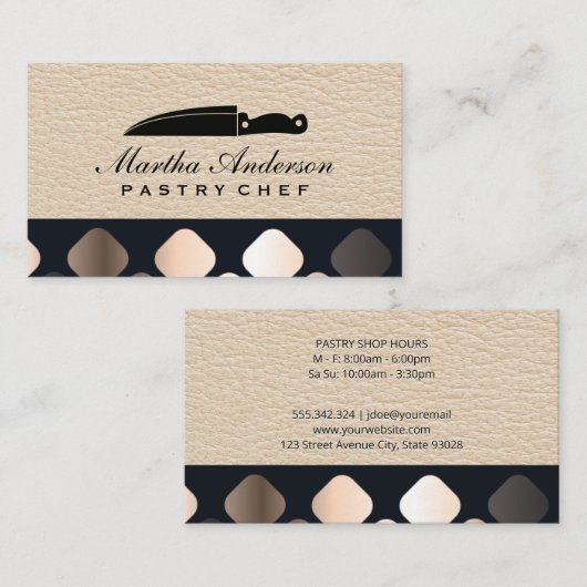 シェフナイフ |レザーメタリックパターン 名刺 (正面/裏面)