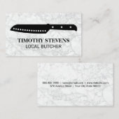 シェフナイフ |白い大理石の背景 名刺 (正面/裏面)