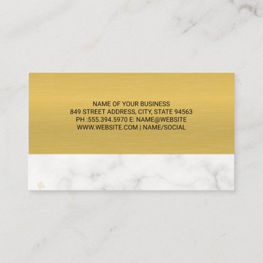 シェフナイフ |金ゴールドテクスチャ大理石 名刺 (裏面)