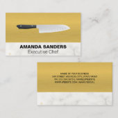 シェフナイフ |金ゴールドテクスチャ大理石 名刺 (正面/裏面)