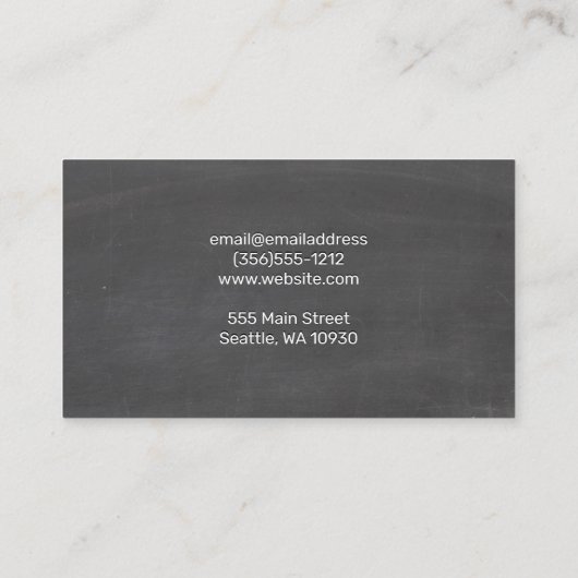 シェフナイフ |黒板の背景 名刺 (裏面)