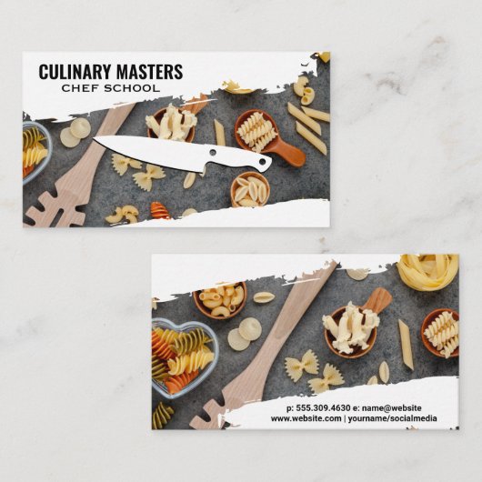 シェフナイフ | Spoons with Pastas 名刺 (正面/裏面)