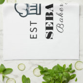 シェフネームベーカリーショップのロゴ キッチンタオル (折り畳み)