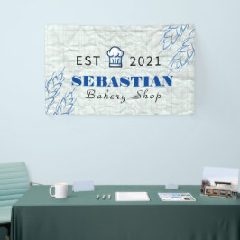 シェフネームベーカリーショップのロゴ 横断幕