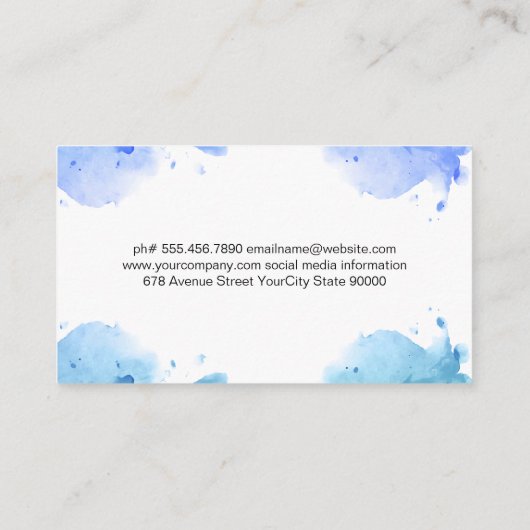 シェフハットとシルバーウェア |水彩 名刺 (裏面)