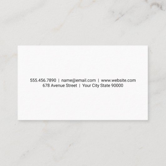 シェフハットとシルバーウェア |黒い大理石 名刺 (裏面)