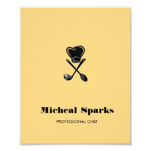 シェフハットとスプーンのシルエットベージュ