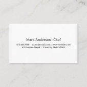 シェフハットとナイフ | レストランロゴ 名刺 (裏面)