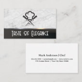 シェフハットとナイフ | レストランロゴ 名刺 (正面/裏面)