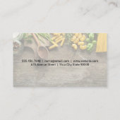 シェフハットとナイフ | Wooden Table of Pastas 名刺 (裏面)