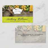 シェフハットとナイフ | Wooden Table of Pastas 名刺 (正面/裏面)