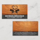 シェフハットとヘチュラ |木材と石板 名刺 (正面/裏面)