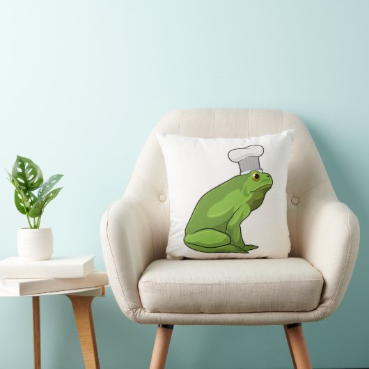 シェフハットと調理師としてのカエル クッション (椅子)