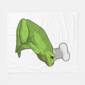 シェフハットと調理師としてのカエル フリースブランケット (正面(横))