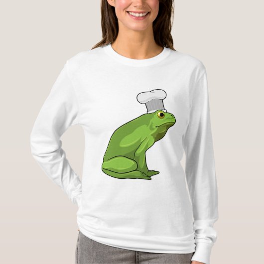 シェフハットと調理師としてのカエル Tシャツ (正面)