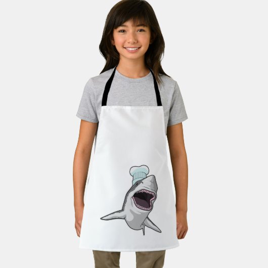 シェフハットと調理師としてのサメ エプロン (インサイチュ)