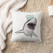 シェフハットと調理師としてのサメ クッション (ブランケット)