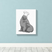 シェフハットと調理師としてシール キャンバスプリント (インサイチュ (ウッドフロア))