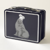 シェフハットと調理師としてシール メタルランチボックス (裏面)