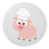 シェフハットを着たかわいいマンガシェフ セラミックノブ (正面)