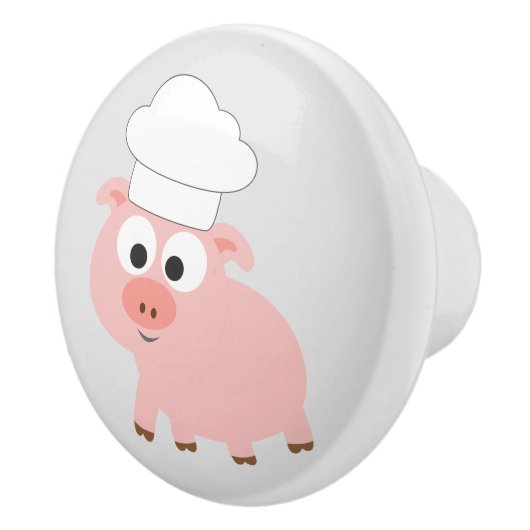 シェフハットを着たかわいいマンガシェフ セラミックノブ (右)