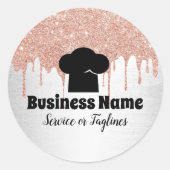 シェフハットカップケーキベーカリーモダンドリップ ラウンドシール (正面)