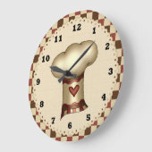 シェフハットキッチンクロック ラージ壁時計 (傾斜)