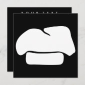 シェフハットシルエット 招待状 (正面/裏面)