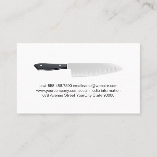 シェフハットナイフ | トマトソース入りのミートボール 名刺 (裏面)