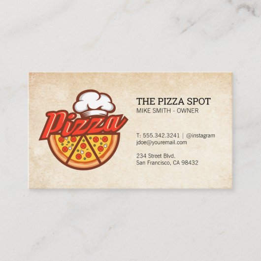 シェフハットピザスライス 名刺 (正面)