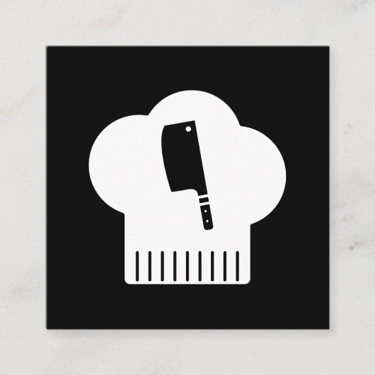 シェフハットブッチャーナイフ スクエア名刺 (正面)