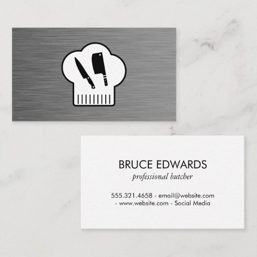 シェフハットブッチャーナイフ 名刺 (正面/裏面)
