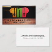 シェフハットレストランロゴ | ウッド 名刺 (正面/裏面)