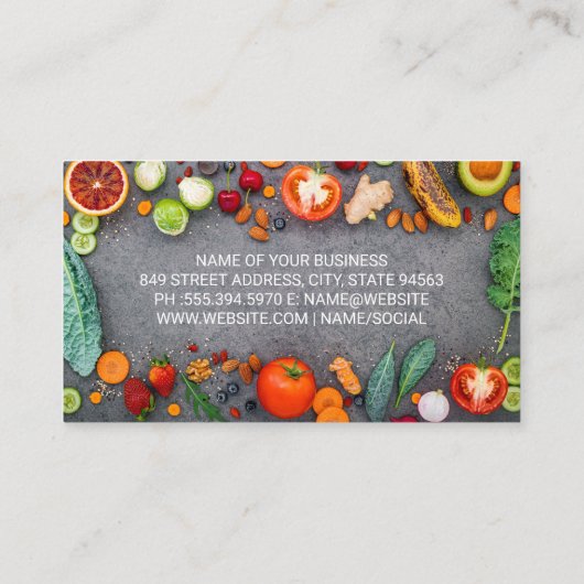 シェフハットロゴ | ナイフ野菜 名刺 (裏面)