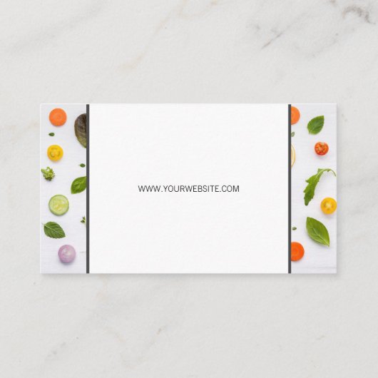 シェフハットロゴ | 野菜パターン 名刺 (裏面)