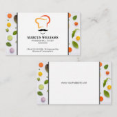 シェフハットロゴ | 野菜パターン 名刺 (正面/裏面)