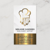 シェフハット料理用具 | 金ゴールド金属 名刺 (正面)