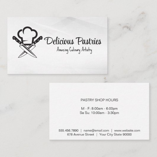 シェフハット | ナイフ | 料理 名刺 (正面/裏面)